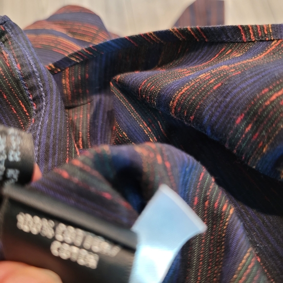 Jhane Barnes Multicolor Striped Shirt Size L Business Woven In Japan Collared - Picture 5 of 5